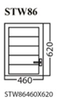 Aluminum Glass Shutter Window, White, STW86, 460x620mm