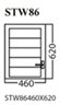 Aluminum Glass Shutter Window, White, STW86, 460x620mm
