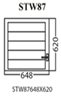 Aluminum Glass Shutter Window, White, STW87, 648x620mm