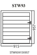 Aluminum Glass Shutter Window, White, STW93, 915x957mm