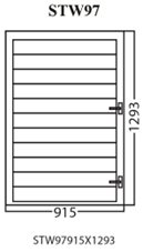 Aluminum Glass Shutter Window, White, STW97, 915x1293mm