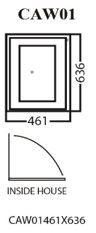 Aluminum Glass Casement Window, White, CAW01, 461 x 636mm
