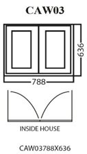 Aluminum Glass Casement Window, White, CAW03, 788 x 636mm