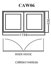 Aluminum Glass Casement Window, White, CAW06, 1194 x 636mm