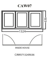 Aluminum Glass Casement Window, White, CAW07, 1324 x 636mm
