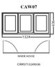 Aluminum Glass Casement Window, White, CAW07, 1324 x 636mm