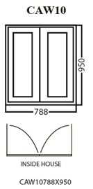 Aluminum Glass Casement Window, White, CAW10, 788 x 950mm