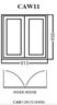 Aluminum Glass Casement Window, White, CAW11, 915 x 950mm
