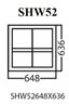 Aluminum Single Hung Window, White, SHW52, 648 x 636mm.