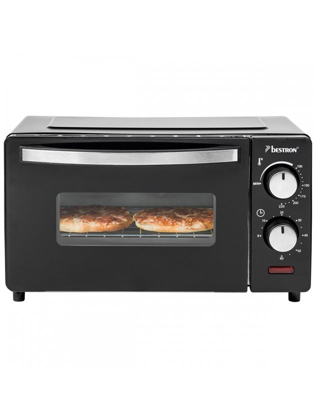 Bestron Mini Oven - Grill - 9 Liters - Sleek Black Finish