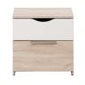 Nightstand Tempo - 2 Drawers - Oak Color / White