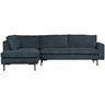 Woood corner sofa Arwin left - steel blue