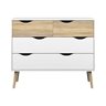Delta 4-Drawer Chest - white/oak - 81.7x98.6x39.1 cm