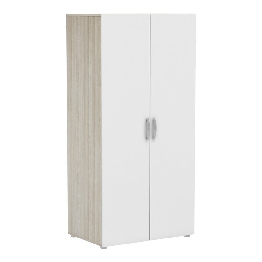2-Door Wardrobe 1/2 1/2 &apos;Nano&apos; - Oak/White