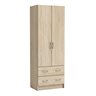 2-Door 2-Drawer Linen Cupboard - Oak