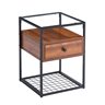 Square Side Table with Glass Top
