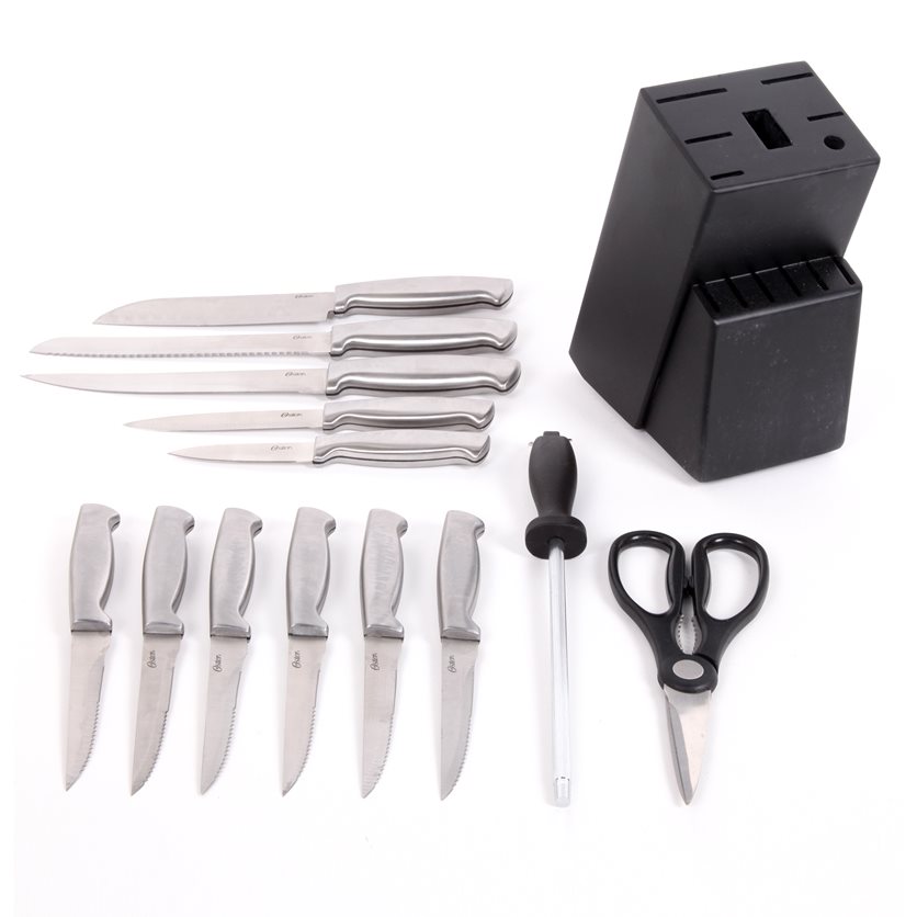 Baldwyn 14 pc Cutlery Set W/Black Wood Block - Brushed Satin - SS - 1.8/1.5/1.2 mm