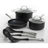 Palladium 8 pc AL CW Combo - Matte Black Int & Ext - Nonstick - Induction Base - Brushed SS Handle - Aluminum - 3.0 mm