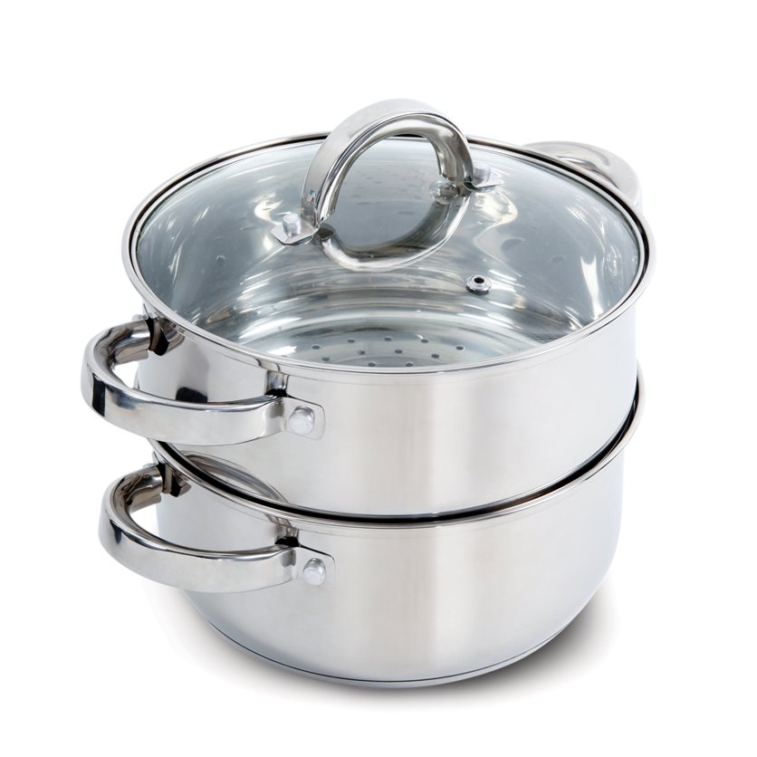Sangerfield 3 Qt SS Steamer Set W/Lid & Steamer Insert - Mirror Finish - SS - 0.4 mm