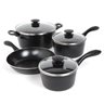 Armada 7 pc CS CW Set - Black - Taper Shape - Bakelite Handle - Non-stick Steel - 0.6 mm