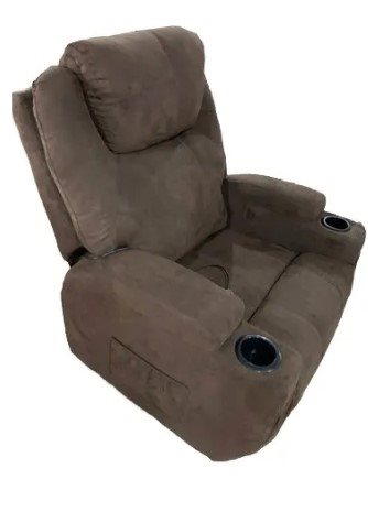 Recliner Chair with Cup Holder - Brown