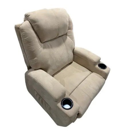 Recliner Chair With Cup Holder - Cream