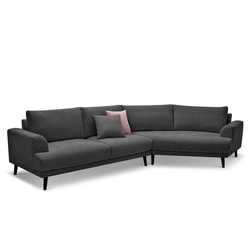 Corner Sofa Vulcan Dark Grey Right