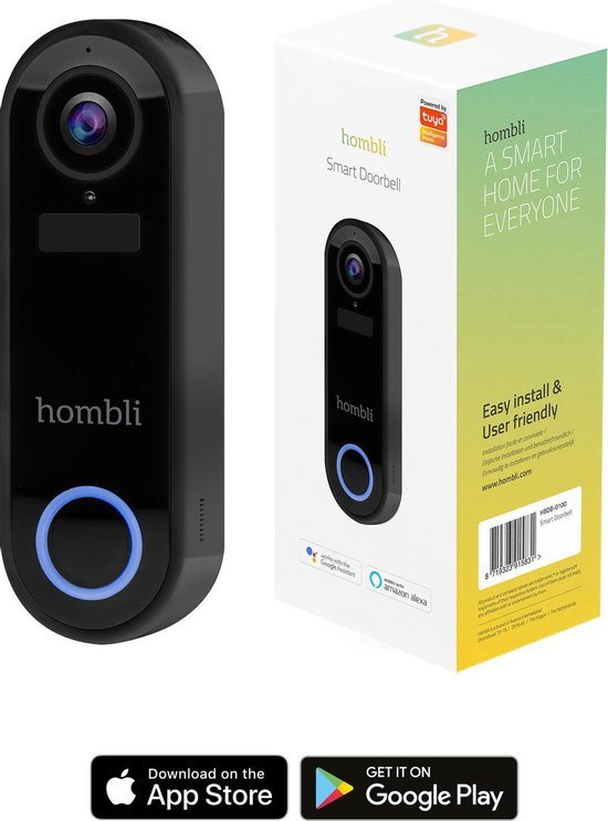 Hombli Smart Video Doorbell - Wireless - Black
