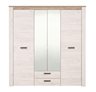 Kent Wardrobe - 4 Doors/2 Drawers - White Oak