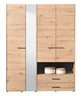 Leon Wardrobe - 3 Doors/2 Drawers - Oak