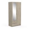 Mellie2 Wardrobe - 2 Drawer/2 Door/1 Mirror - Kronberg Oak