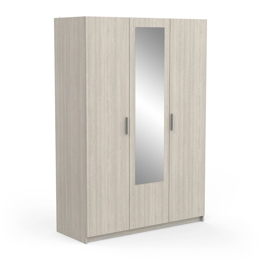 Pricy 3 Wardrobe - 3 Door/1 Mirror - Shannon Oak