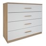 Selena Chest Of Drawer - 4 Drawer - Brushed Oak/Matt White