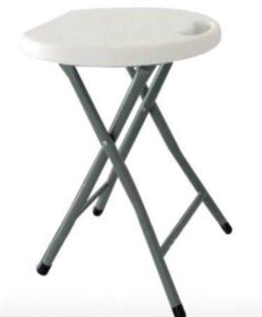 Blow Mold Folding Stool - White