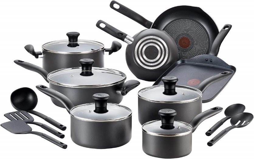 T-Fal Initiatives Nonstick Cookware Set - Black
