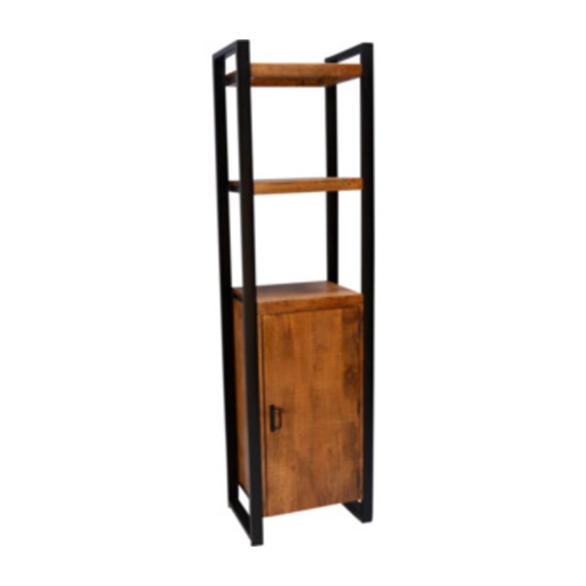 Boaz Bookcase - Mango Wood & Black Lacquer Finish.