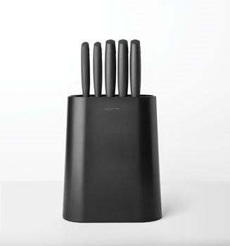 Knife Block plus Knives, TASTY+ - Dark Grey