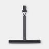Shower squeegee with door hook in black.