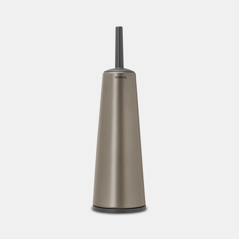 Toilet brush & holder platinum