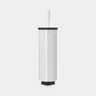 Toilet brush with holder in stylish white.