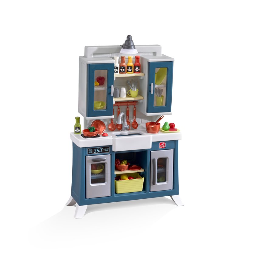 Modern farmhouse kitchen for creative playtime.