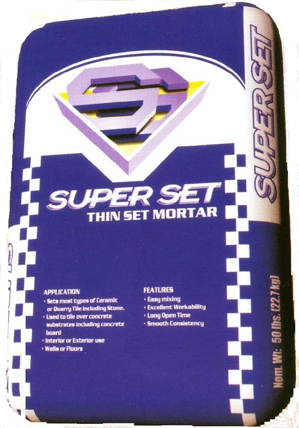 Thinset Superset Thinset Grey 50lbs-22.7Kg