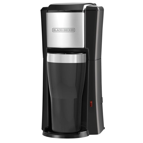 Individual Coffee Maker and Thermal Mug Black & Decker, Black and Silver