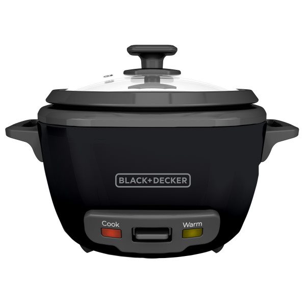 Black & Decker Rice Cooker, 14 Cups with Glass Lid and Steamer