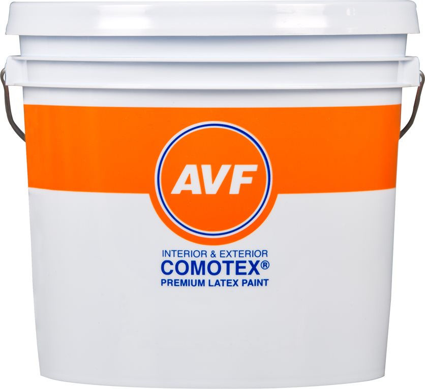 AVF Comotex® is a high quality flat Acrylic interior and exterior paint.