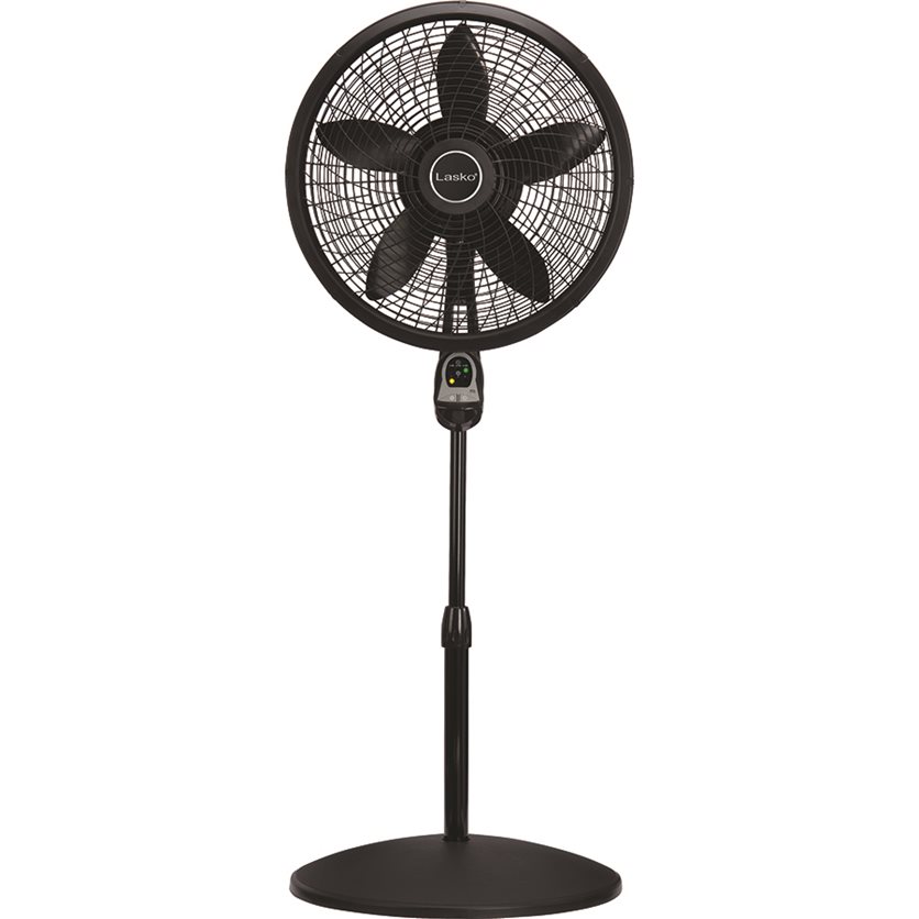 18 Cyclone Pedestal Fan with Remote - Black