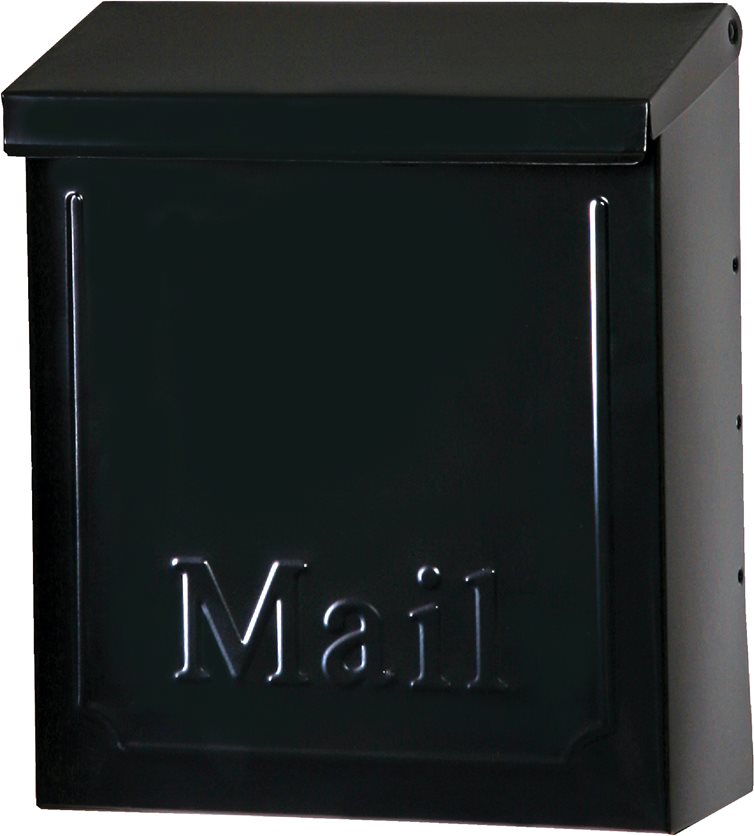 BLK Vert Wall Mailbox