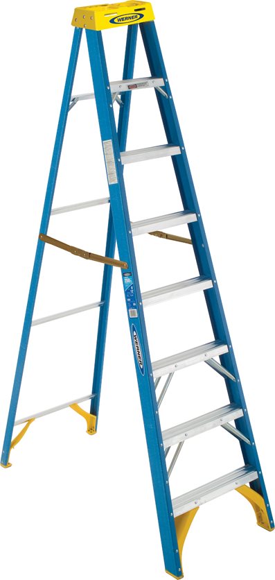 Werner T-1 8&apos; Fiberglass Stepladder